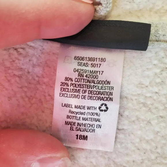 Joe Boxer Gray and Blue Size 18m Toddler Boy Fleece-Lined Zip-Up Hoodie - Picture 4 of 12